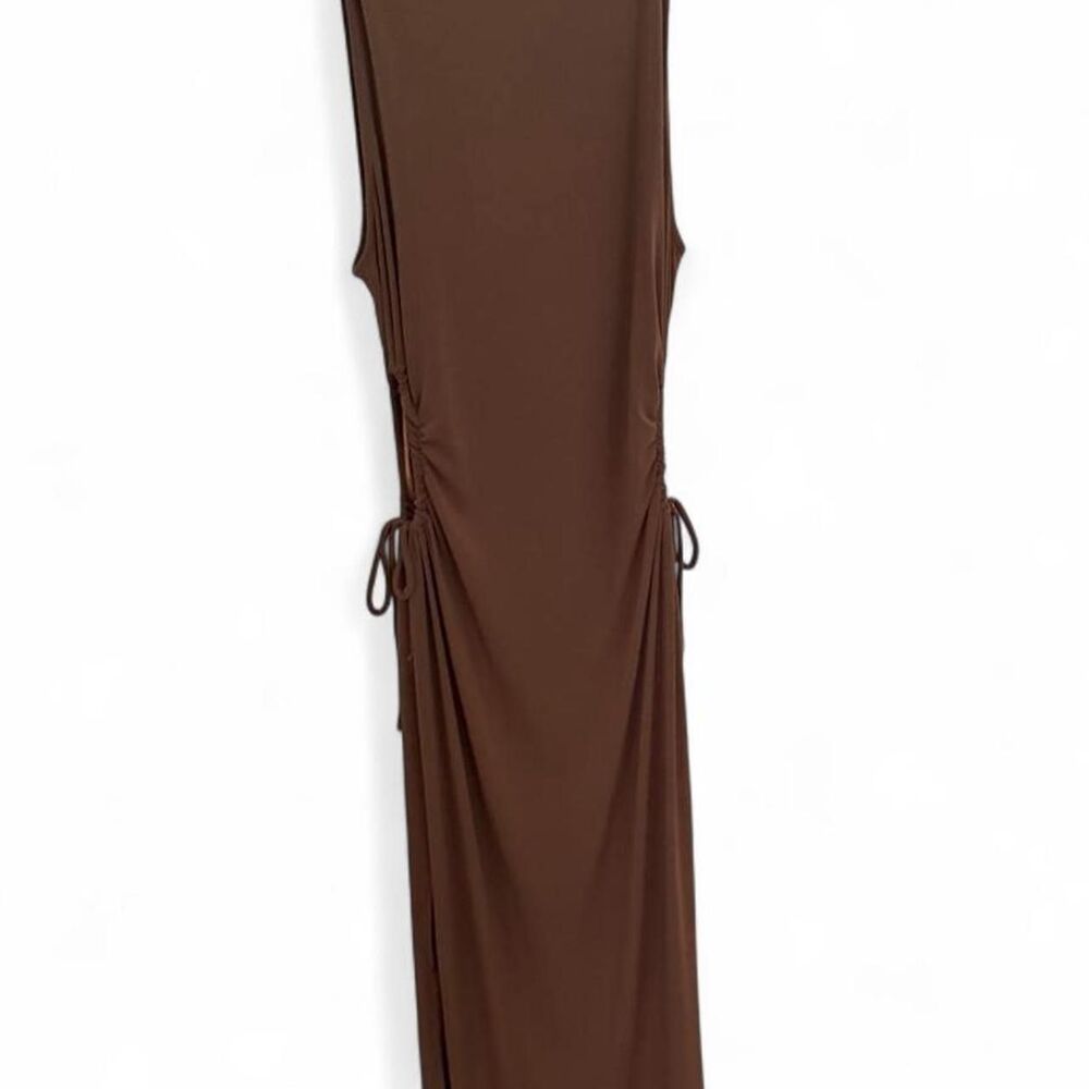 Ambiance Womens Brown Side Cut Out Dress Size L